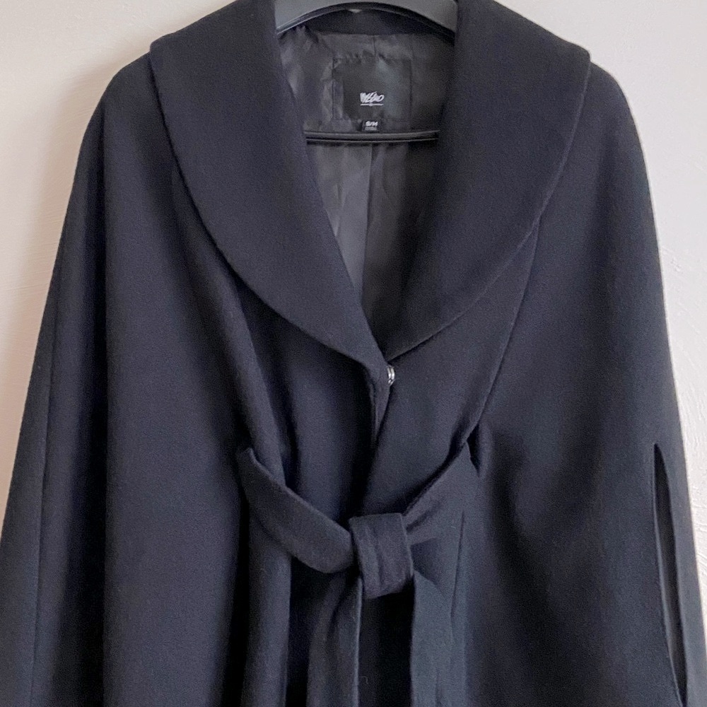 Vintage Mossimo Black Cape with Tie Belt S/M